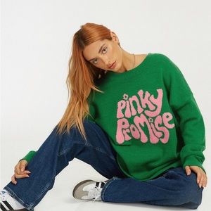 MOTEL nuuly green pinky promise sweater